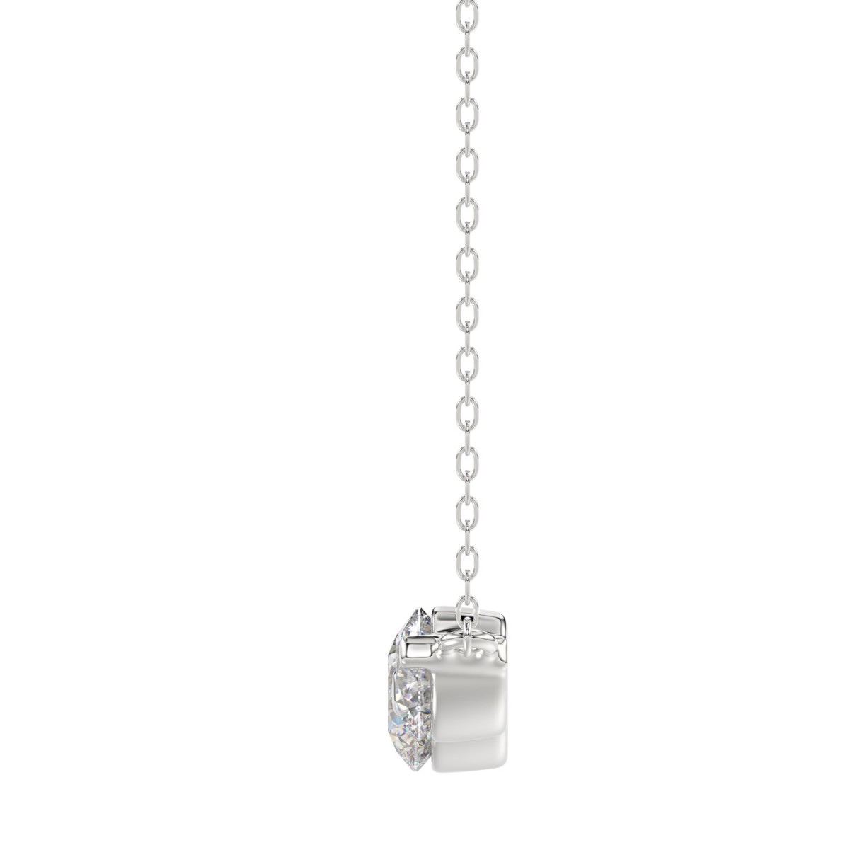 14K WHITE GOLD 3/4CT ROUND DIAMOND LADIES PENDANT WITH CHAIN