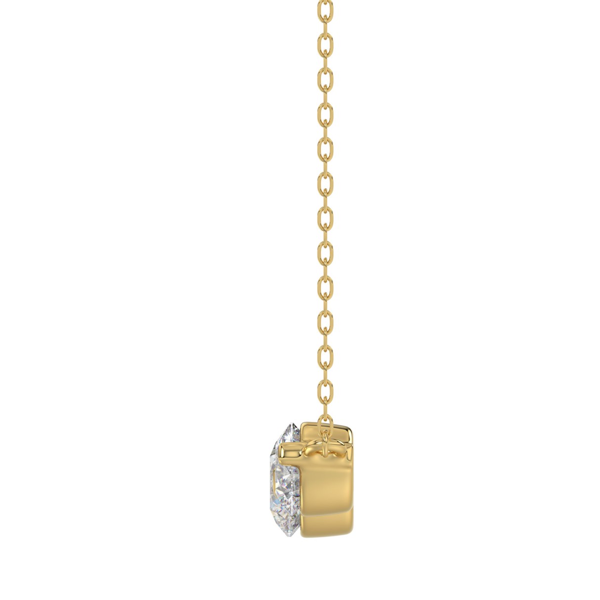 14K YELLOW GOLD 3/4CT ROUND DIAMOND LADIES PENDANT WITH CHAIN