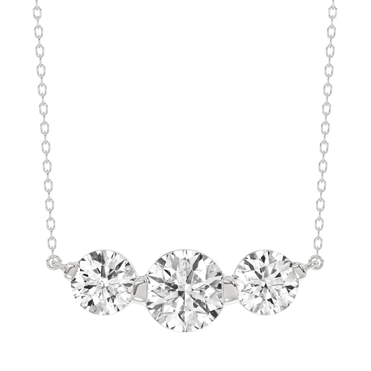 14K WHITE GOLD 1 1/2CT ROUND DIAMOND LADIES PENDAN...