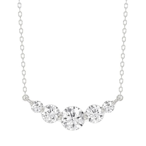 14K WHITE GOLD 1/2CT ROUND DIAMOND LADIES NECKLACE