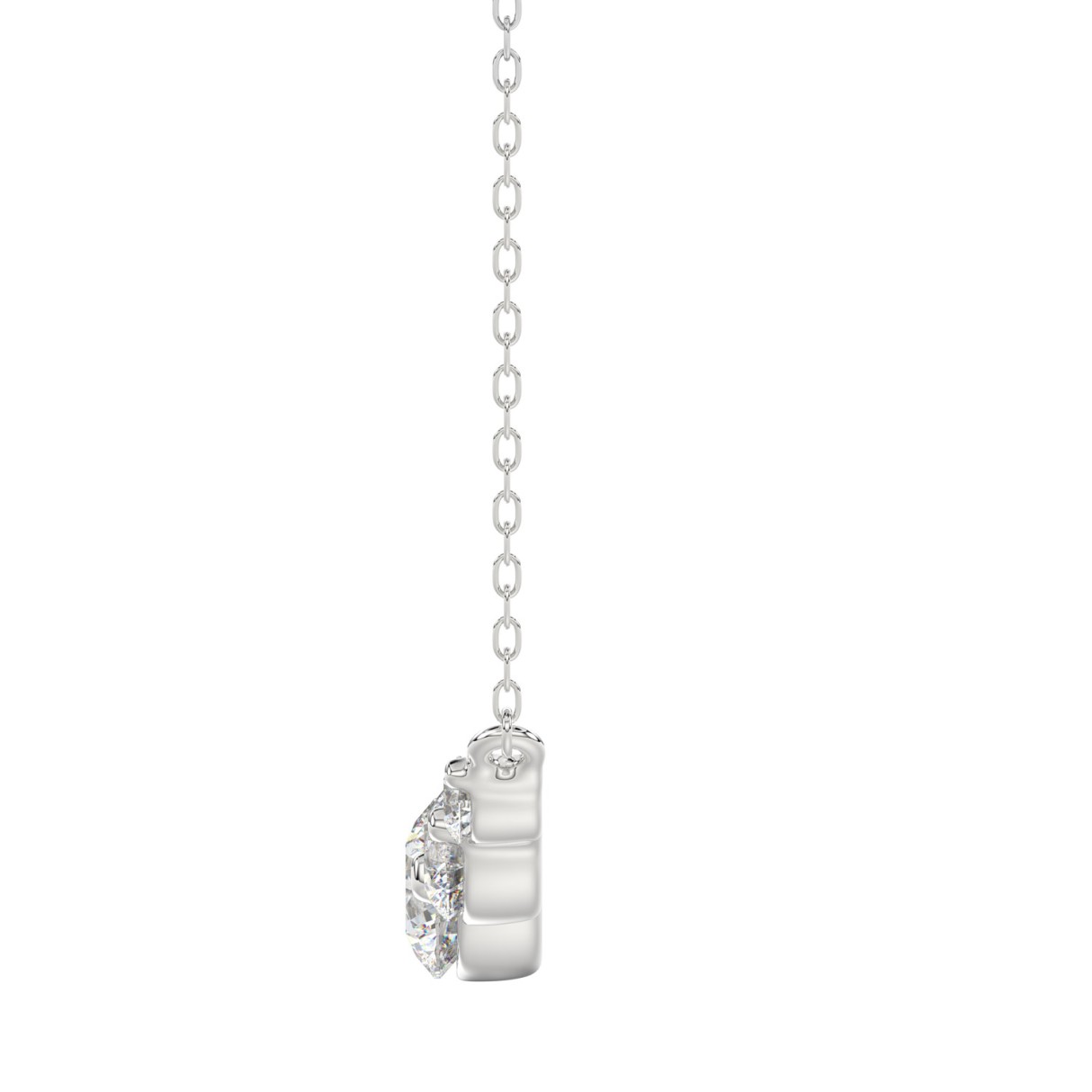 14K WHITE GOLD 1/2CT ROUND DIAMOND LADIES NECKLACE