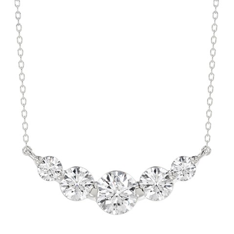 14K WHITE GOLD 1.00CT ROUND DIAMOND LADIES NECKLACE