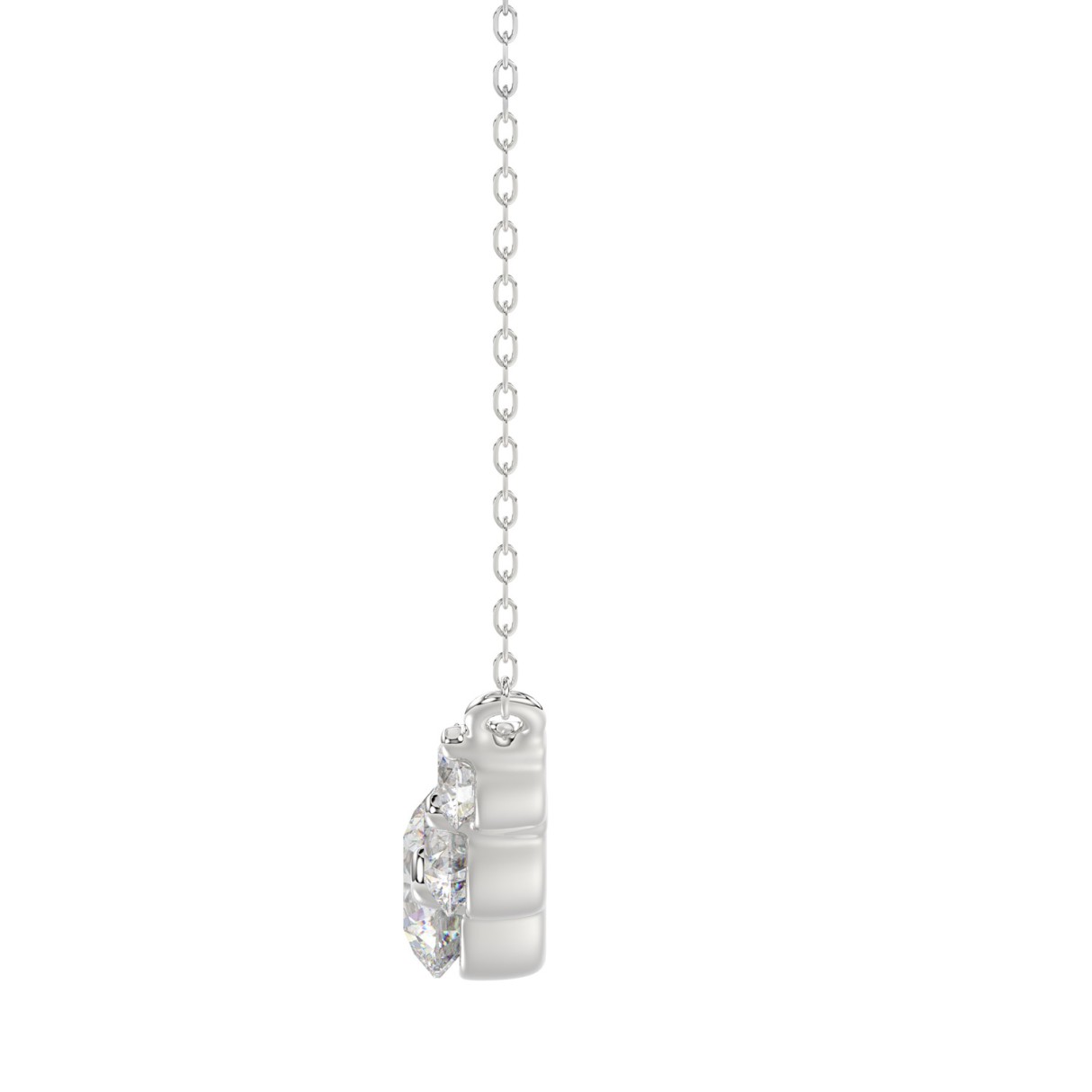 14K WHITE GOLD 1.00CT ROUND DIAMOND LADIES NECKLACE