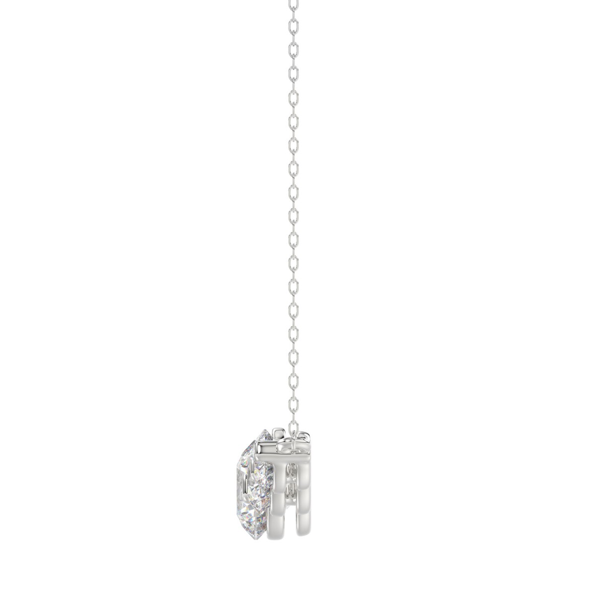 14K WHITE GOLD 1 3/4CT ROUND DIAMOND LADIES NECKLACE