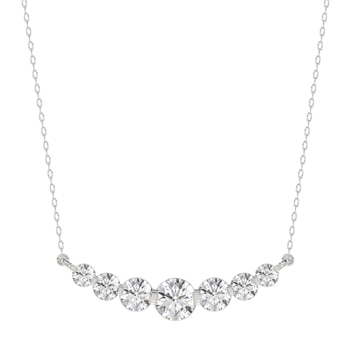 14K WHITE GOLD 1/2CT ROUND DIAMOND LADIES NECKLACE