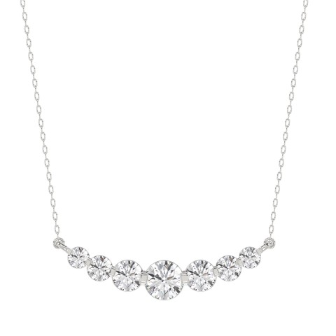 14K WHITE GOLD 1/2CT ROUND DIAMOND LADIES NECKLACE