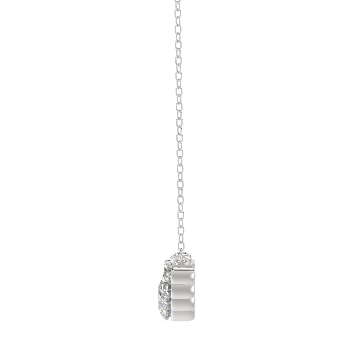 14K WHITE GOLD 1/2CT ROUND DIAMOND LADIES NECKLACE