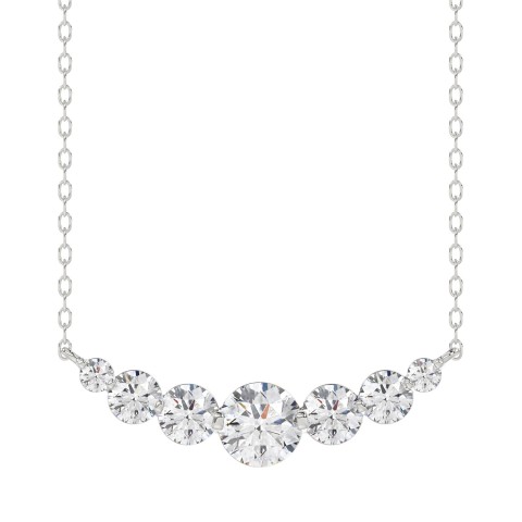 14K WHITE GOLD 1.00CT ROUND DIAMOND LADIES NECKLACE