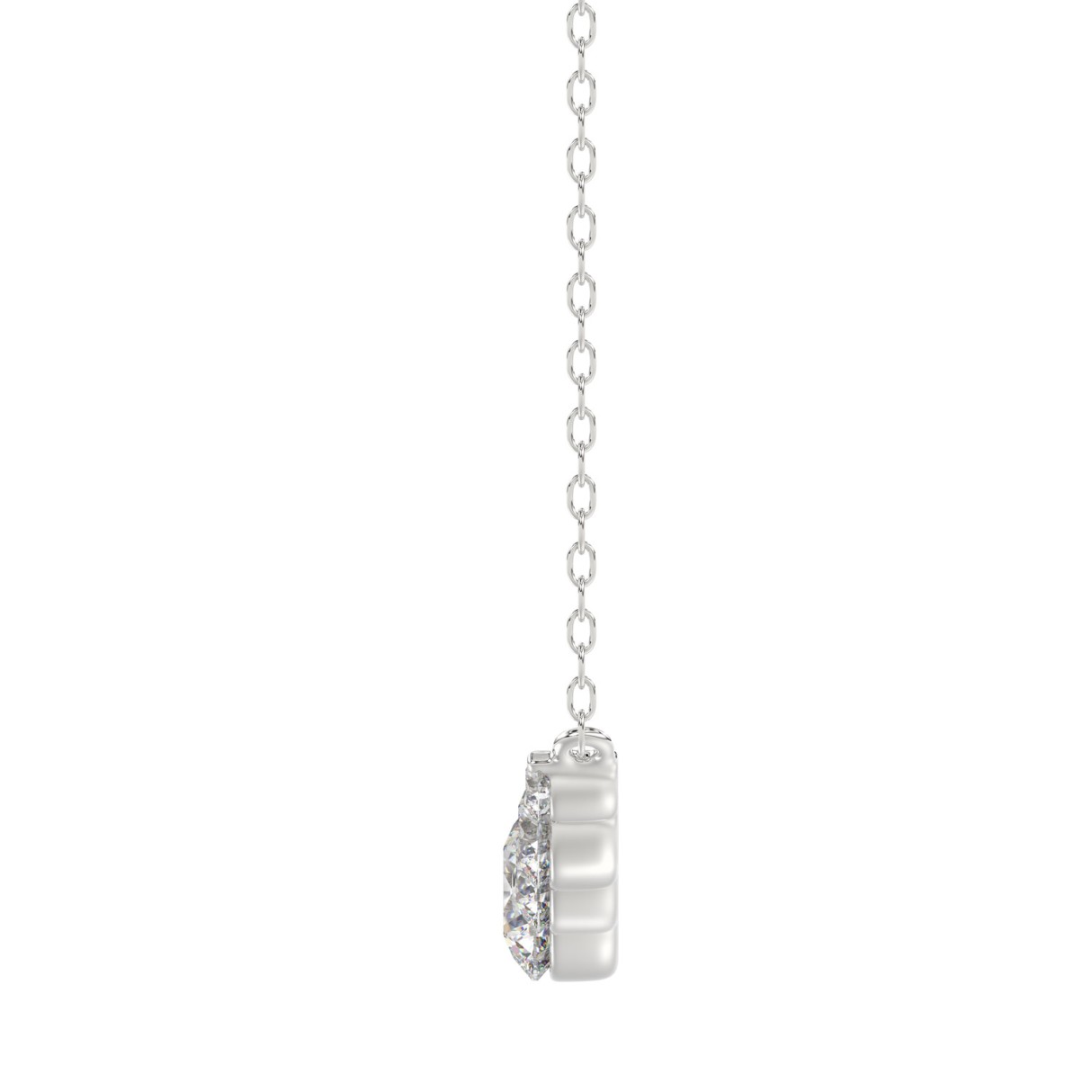 14K WHITE GOLD 1.00CT ROUND DIAMOND LADIES NECKLACE