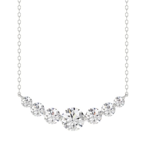14K WHITE GOLD 1 3/4CT ROUND DIAMOND LADIES NECKLACE