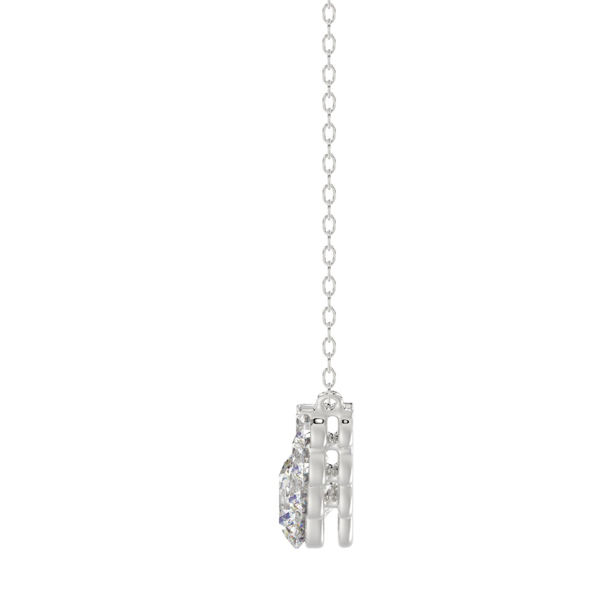 14K WHITE GOLD 1 3/4CT ROUND DIAMOND LADIES NECKLACE
