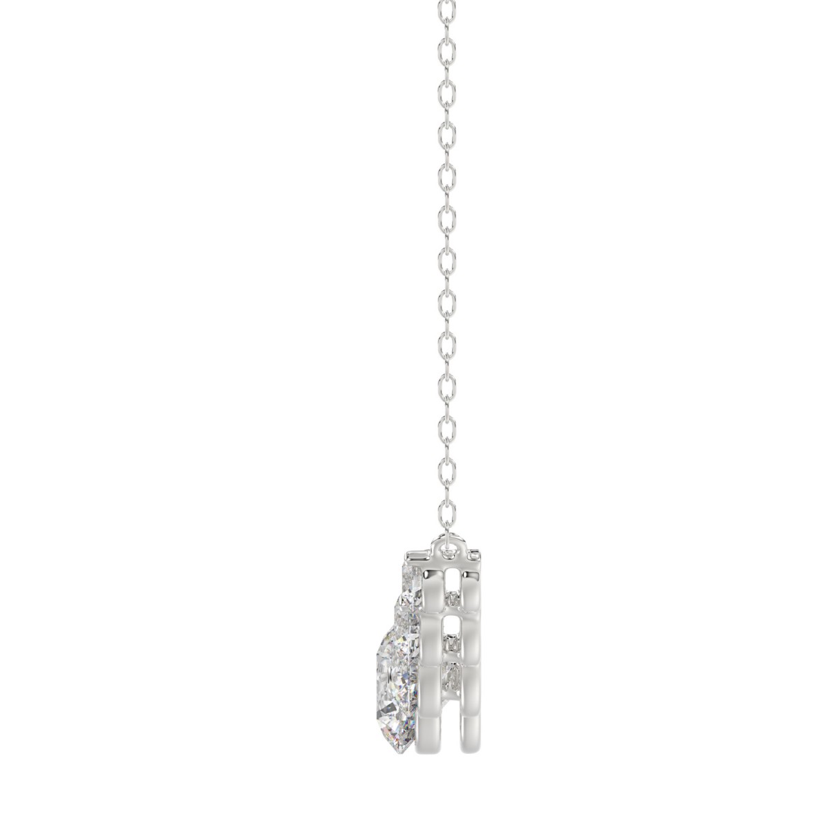 14K WHITE GOLD 2.00CT ROUND DIAMOND LADIES NECKLACE