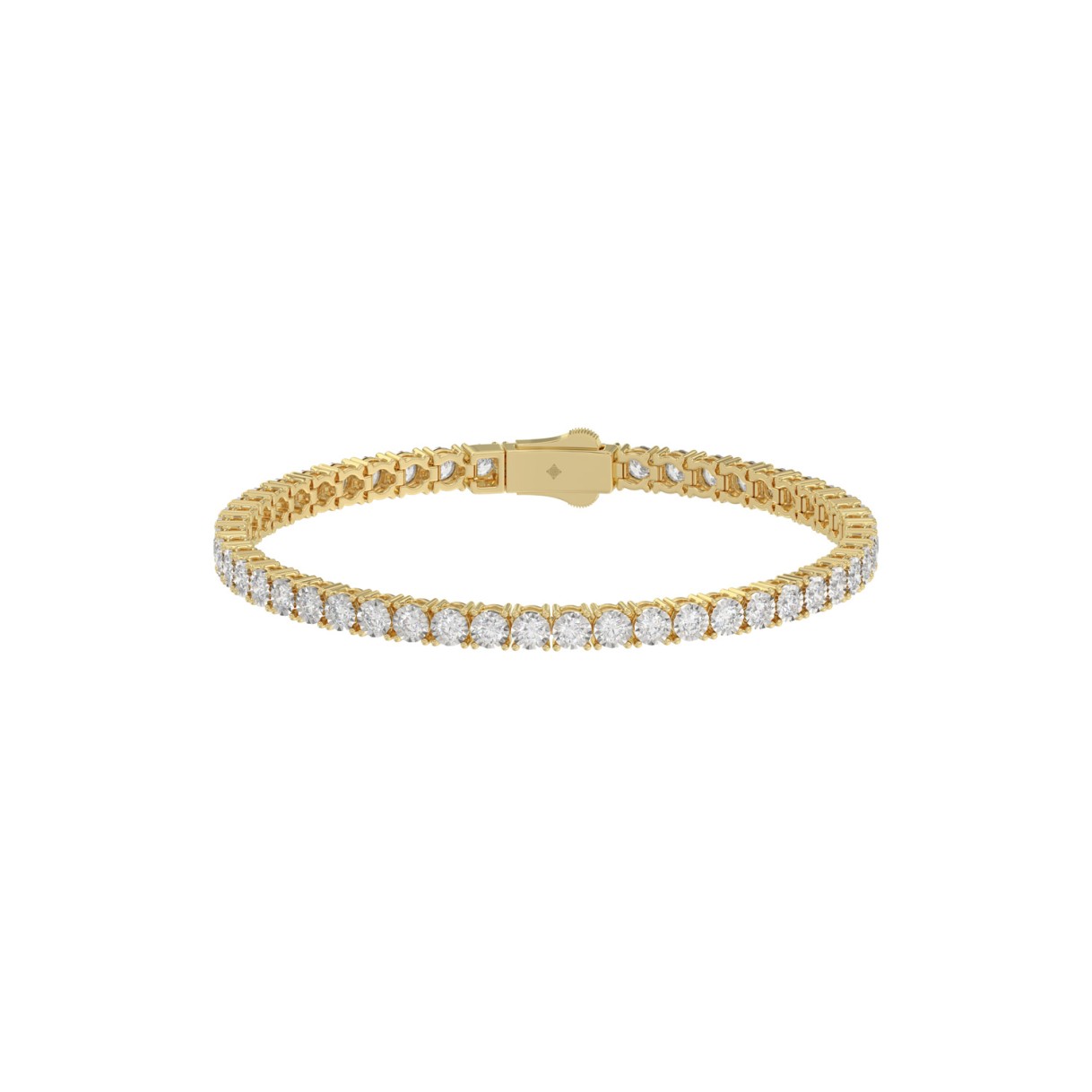14K YELLOW GOLD 5.00CT ROUND DIAMOND MEN'S TENNIS BRACELET