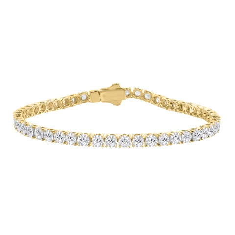 14K YELLOW GOLD 5.00CT ROUND DIAMOND MEN'S BRACELET