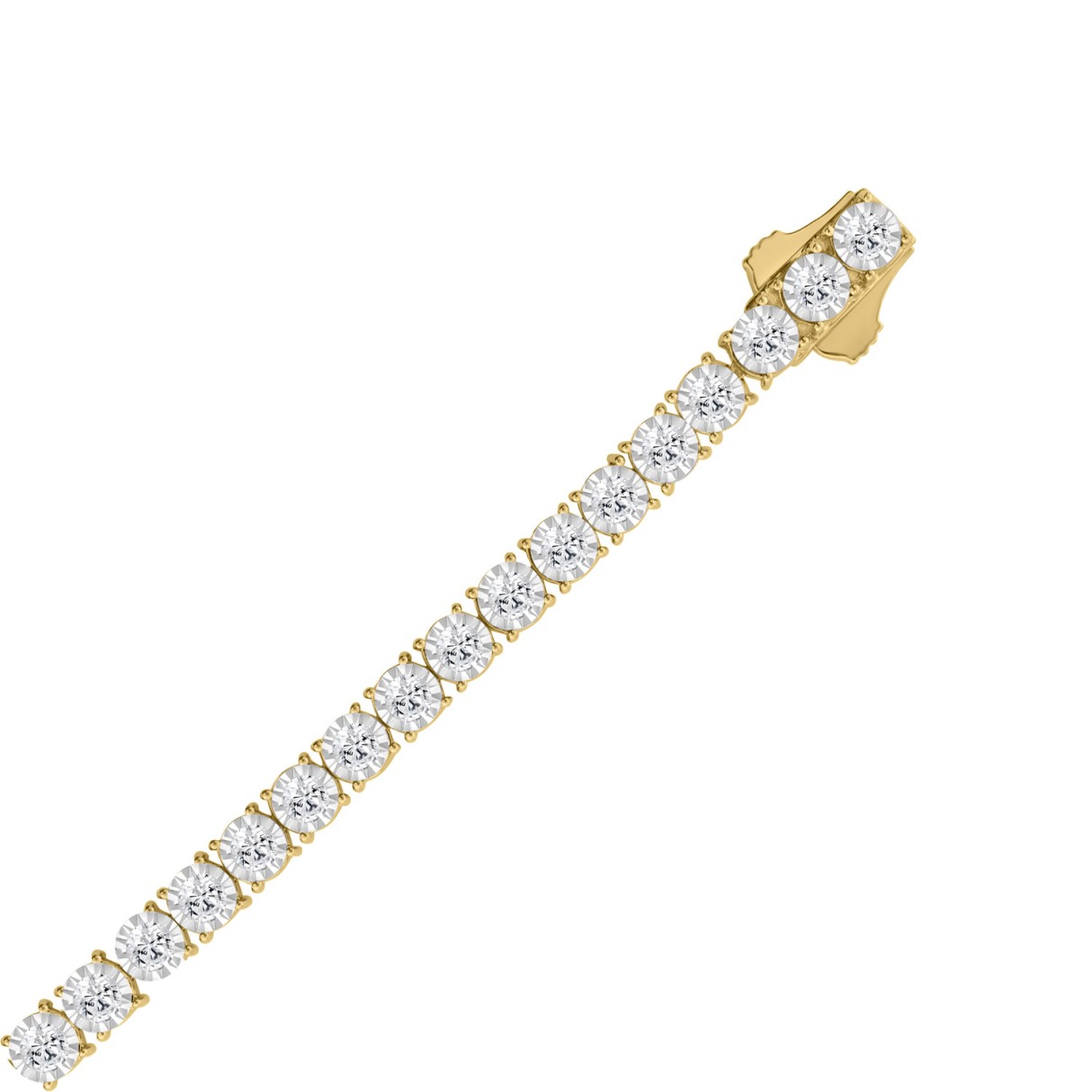 14K YELLOW GOLD 5.00CT ROUND DIAMOND MEN'S BRACELET
