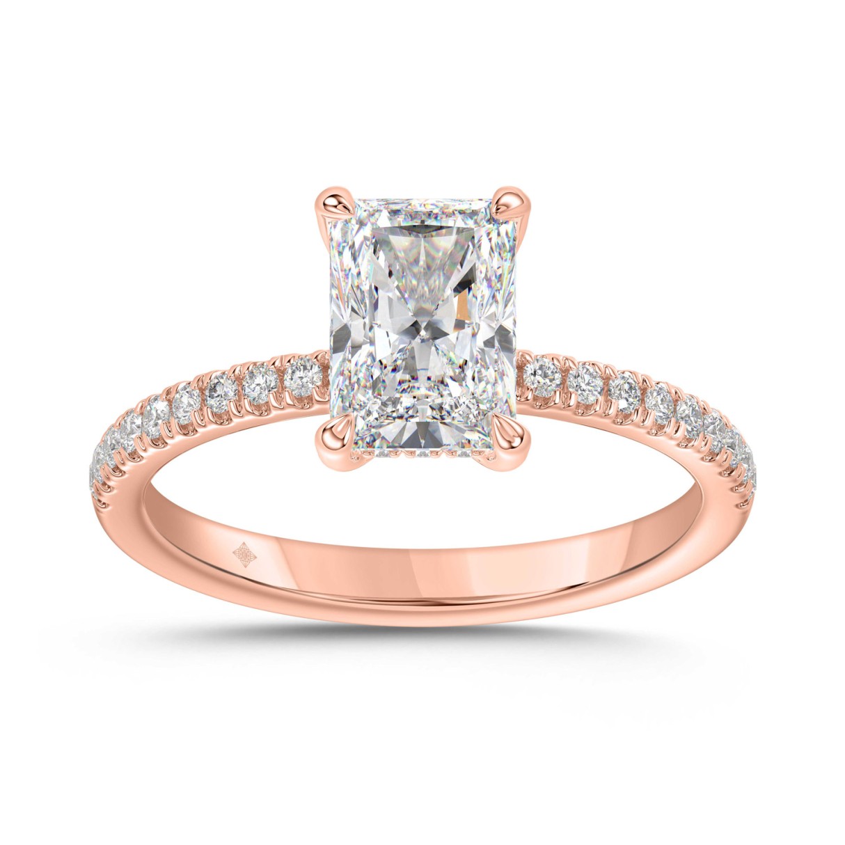 14K ROSE GOLD 1 3/4CT ROUND/RADIANT DIAMOND LADIES...