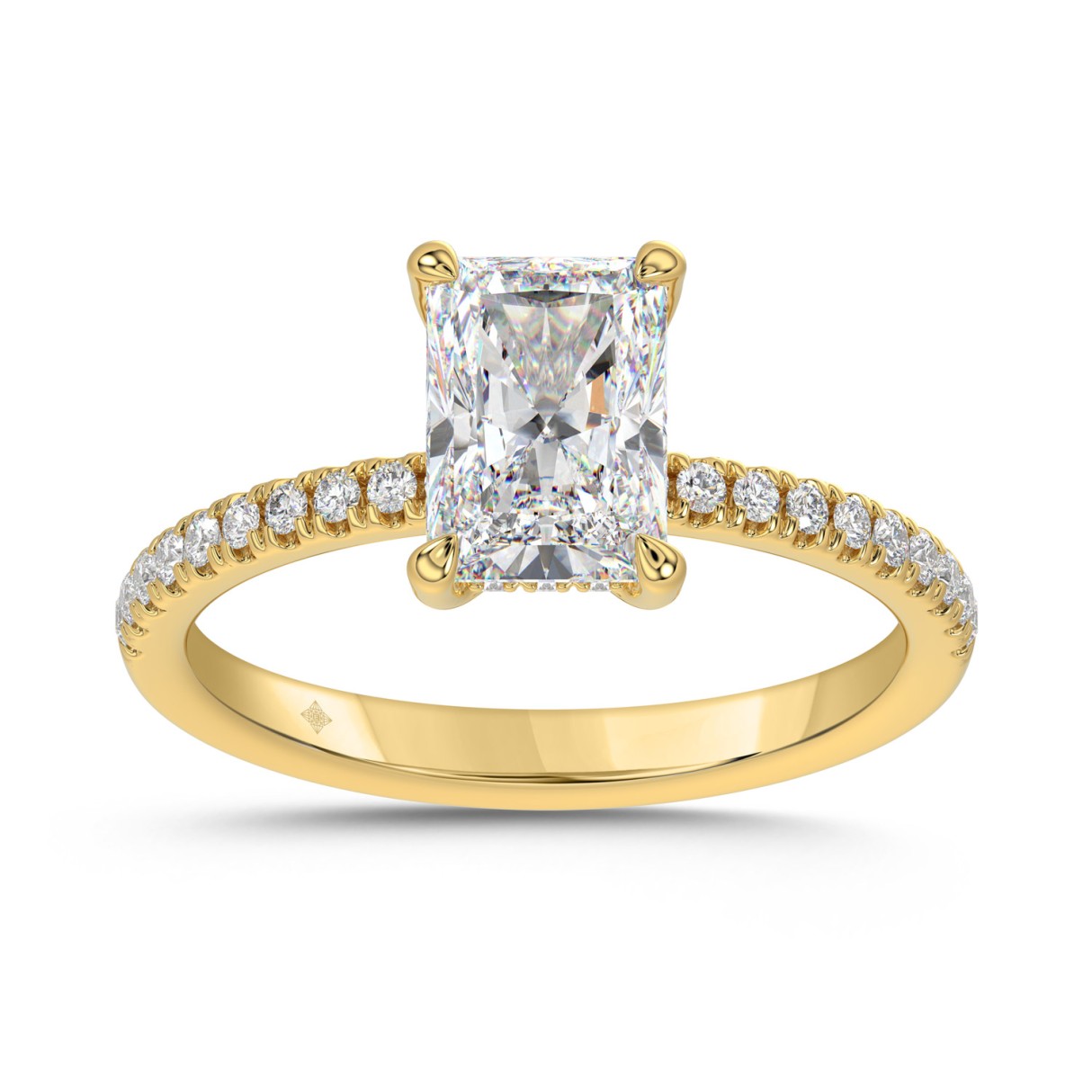 14K YELLOW GOLD 1 3/4CT ROUND/RADIANT DIAMOND LADI...