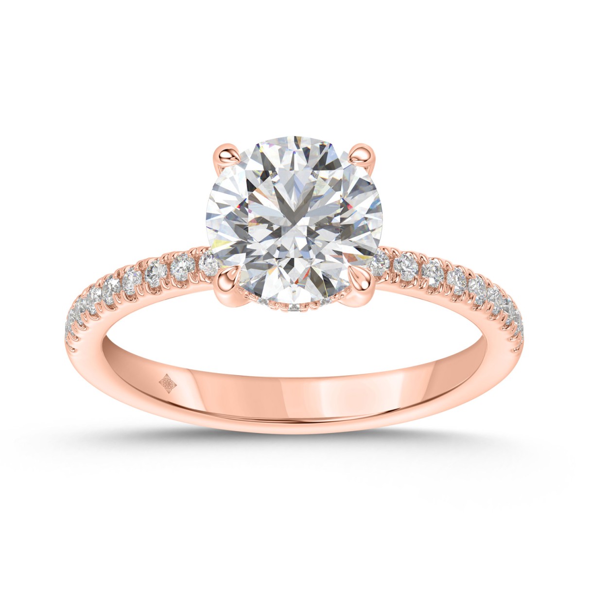 14K ROSE GOLD 1 3/4CT ROUND DIAMOND LADIES RING (C...
