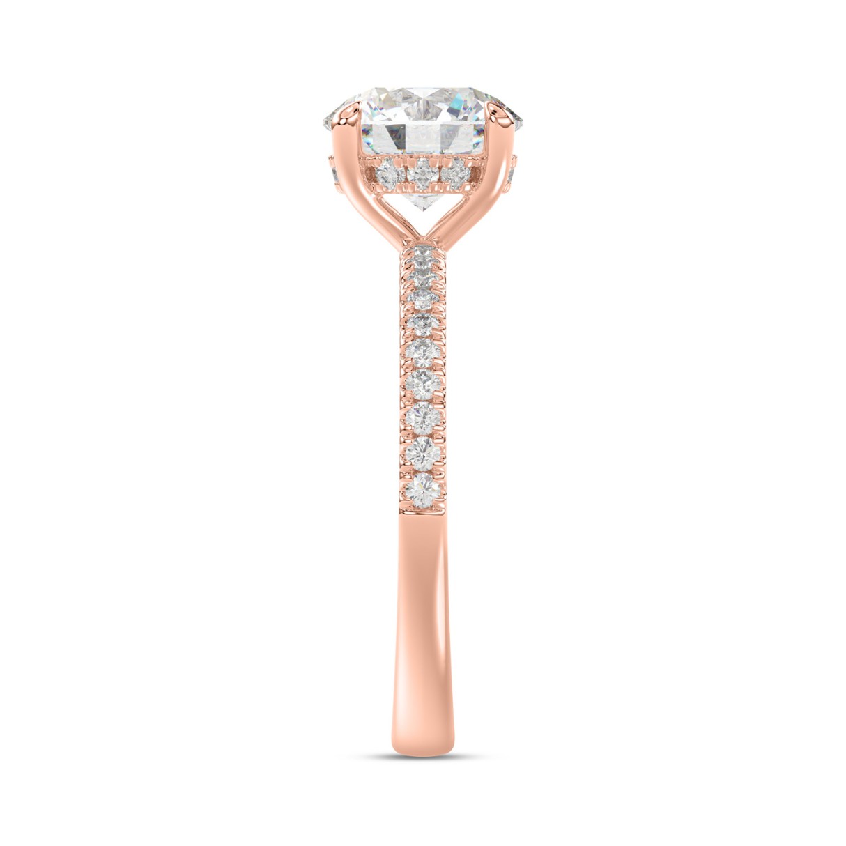 14K ROSE GOLD 1 3/4CT ROUND DIAMOND LADIES RING (CENTER STONE ROUND DIAMOND 1 1/2CT)