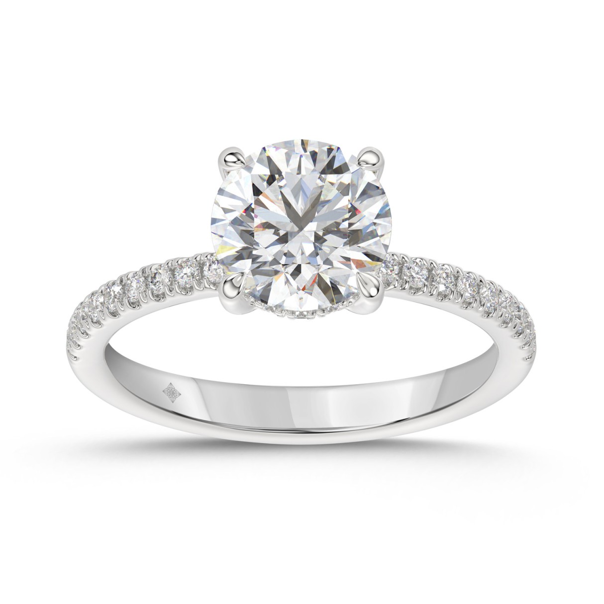 14K WHITE GOLD 1 3/4CT ROUND DIAMOND LADIES RING (...