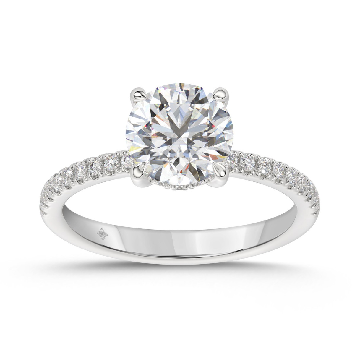 14K WHITE GOLD 1 3/4CT ROUND DIAMOND LADIES RING (...