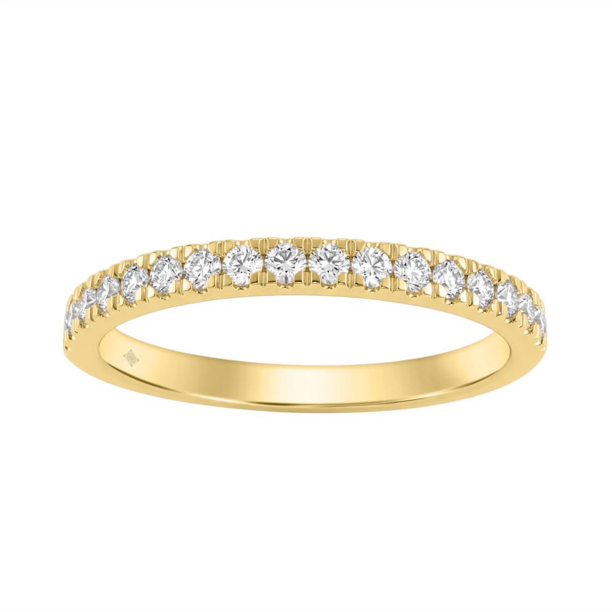 14K Yellow Gold Round Diamond Band 1/3Ct Ladies Wedding Band Stackable Anniversary Band (Color F-G -Clarity Vs1/Vs2)