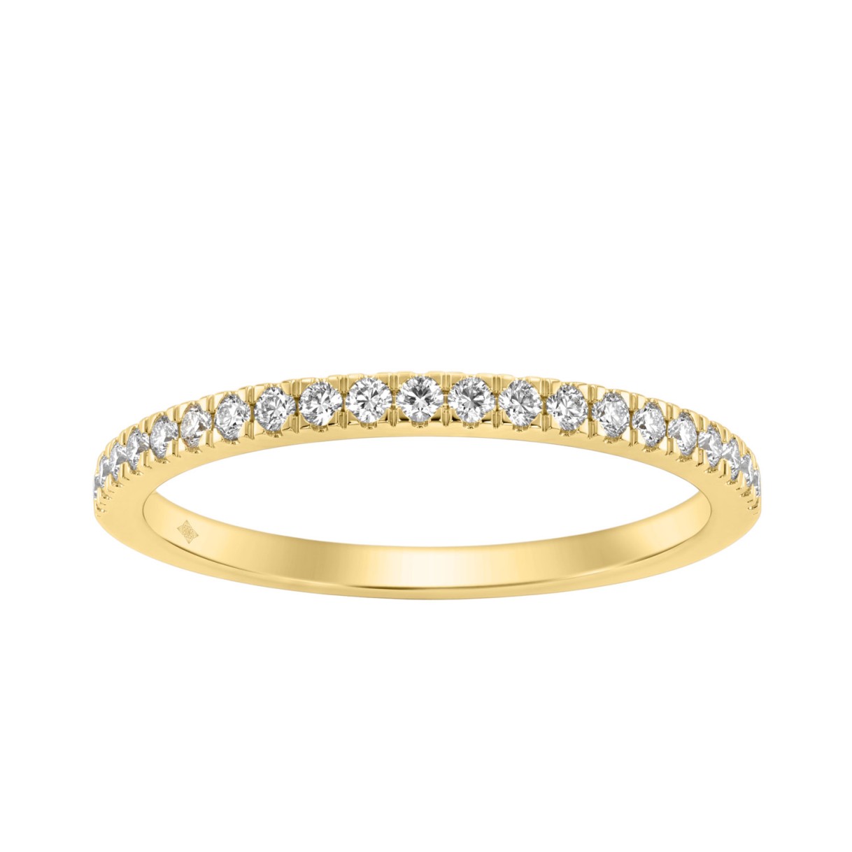 14K Yellow Gold Round Diamond Band 1/5Ct Ladies Wedding Band Stackable Anniversary Band (Color F-G -Clarity Vs1/Vs2)