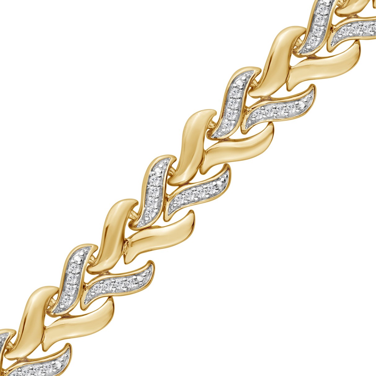 STERLING SILVER YELLOW 1/3CT ROUND DIAMOND LADIES BRACELET