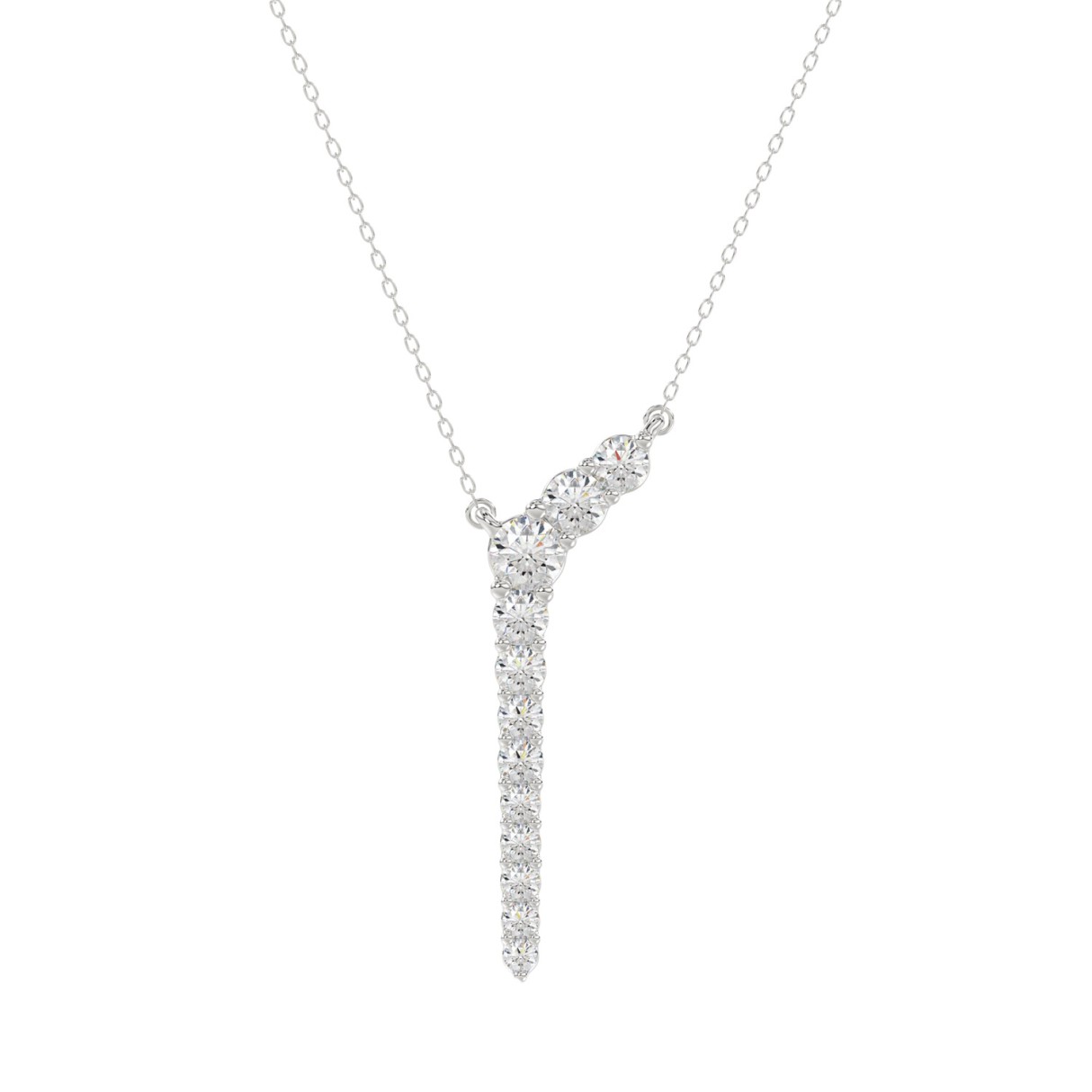 14K WHITE GOLD 1/3CT ROUND DIAMOND LADIES PENDANT ...