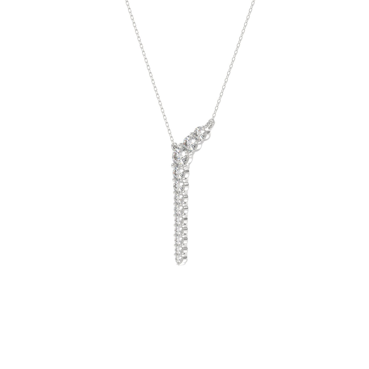 14K WHITE GOLD 1/3CT ROUND DIAMOND LADIES PENDANT WITH CHAIN