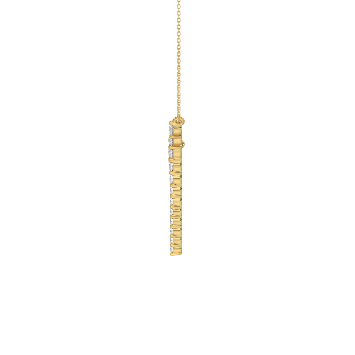 10K Yellow Gold 1/3Ct Round Diamond Y Shape Necklace Elegant Women Fine Jewelry (Color F-G -Clarity Vs1/Vs2)