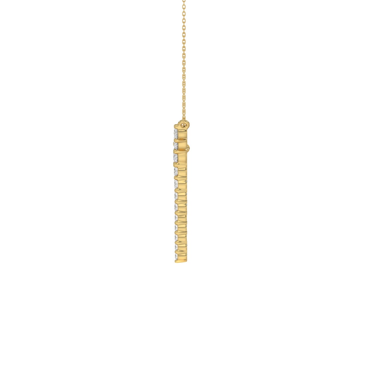 10K Yellow Gold 1/3Ct Round Diamond Y Shape Necklace Elegant Women Fine Jewelry (Color F-G -Clarity Vs1/Vs2)