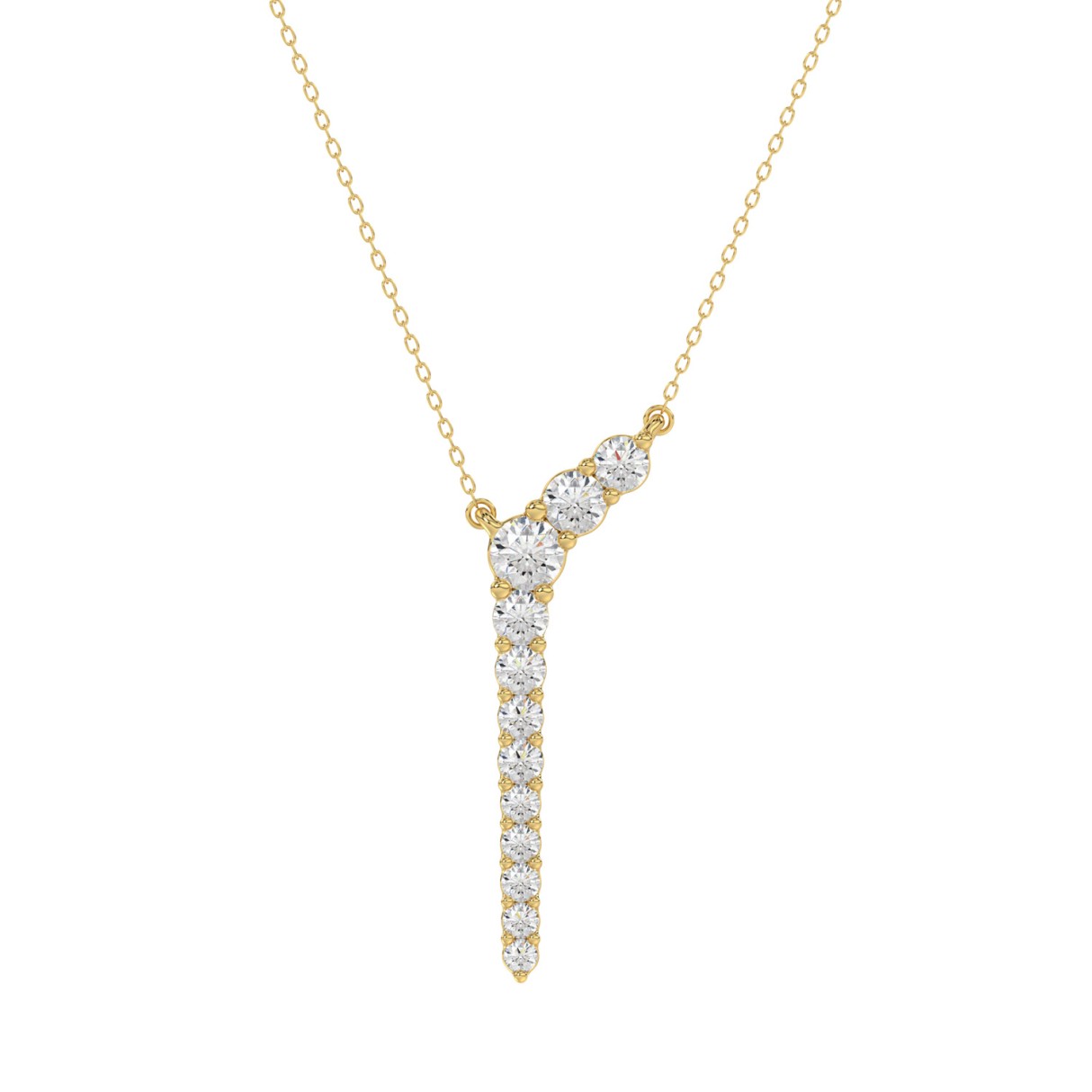 14K YELLOW GOLD 1/3CT ROUND DIAMOND LADIES PENDANT...