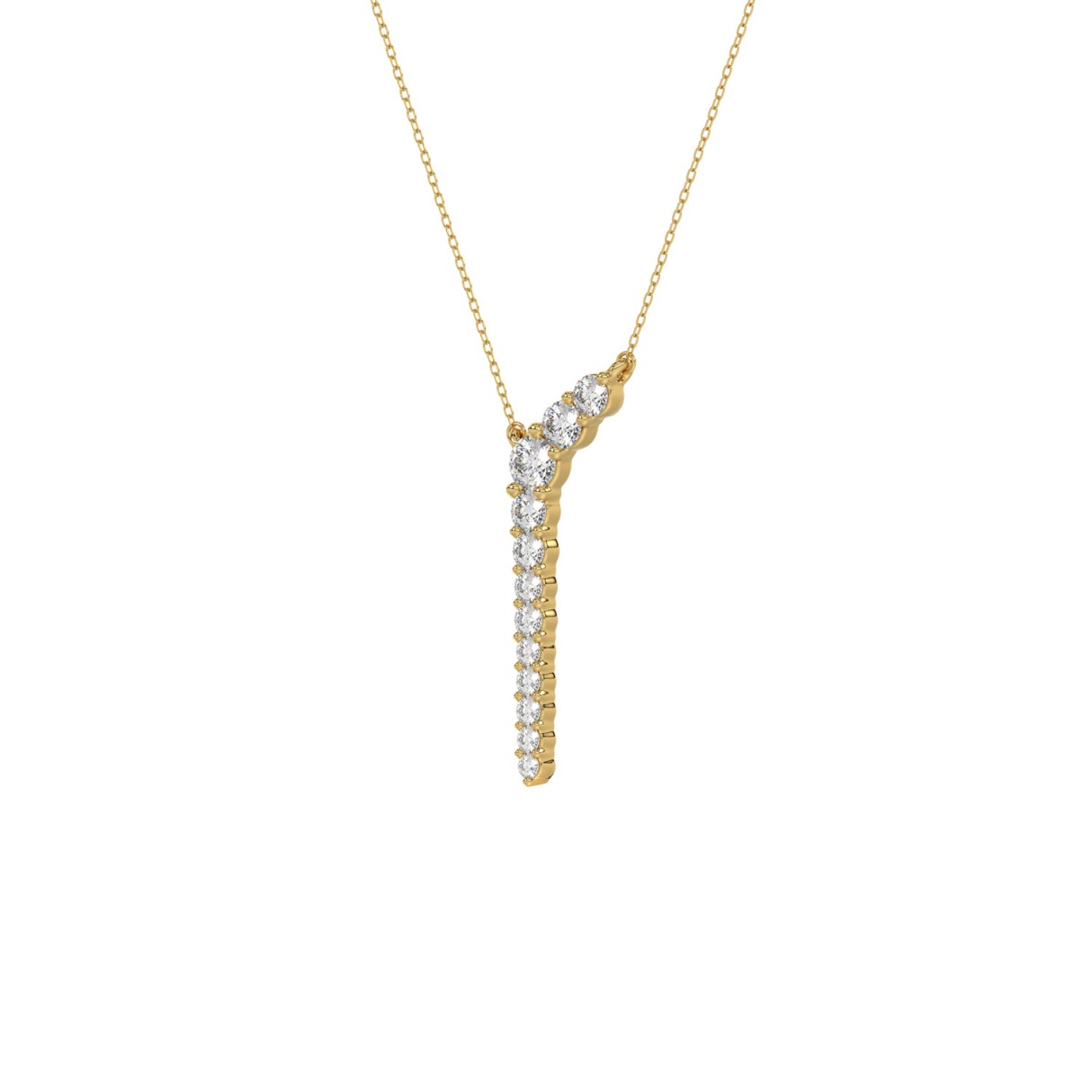 14K YELLOW GOLD 1/3CT ROUND DIAMOND LADIES PENDANT WITH CHAIN