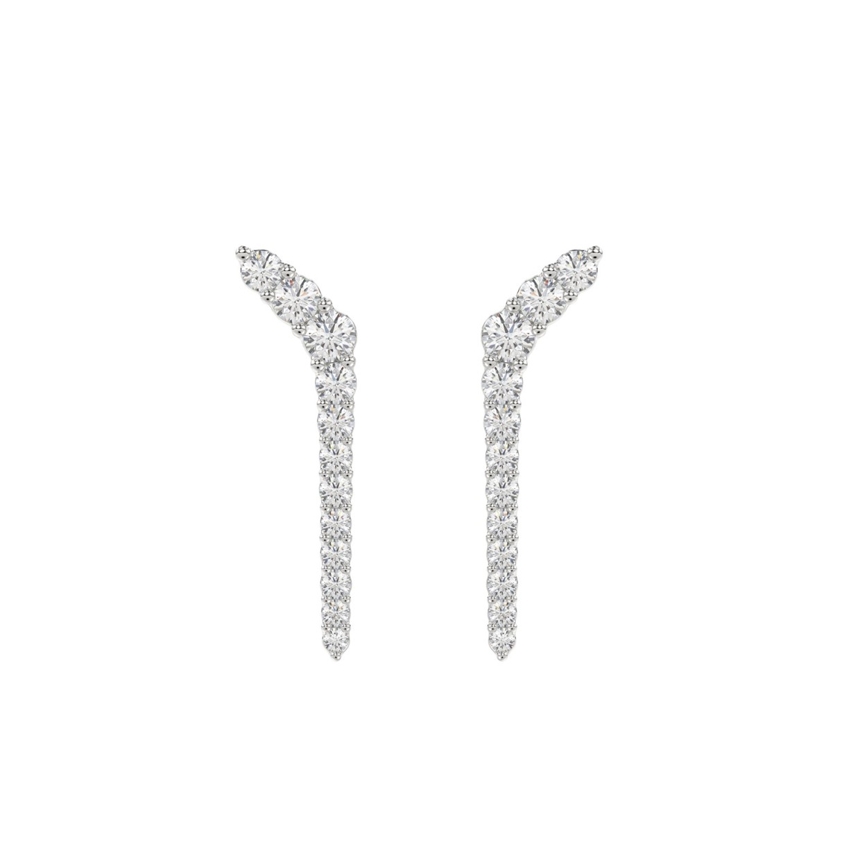 1/2CT Round Lab Grown Diamond Ladies Earrings Solid 10K White Gold (Color F-G -Clarity VS1/VS2)