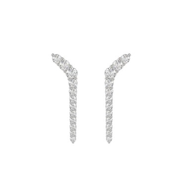 1/2CT Round Lab Grown Diamond Ladies Earrings Solid 10K White Gold (Color F-G -Clarity VS1/VS2)