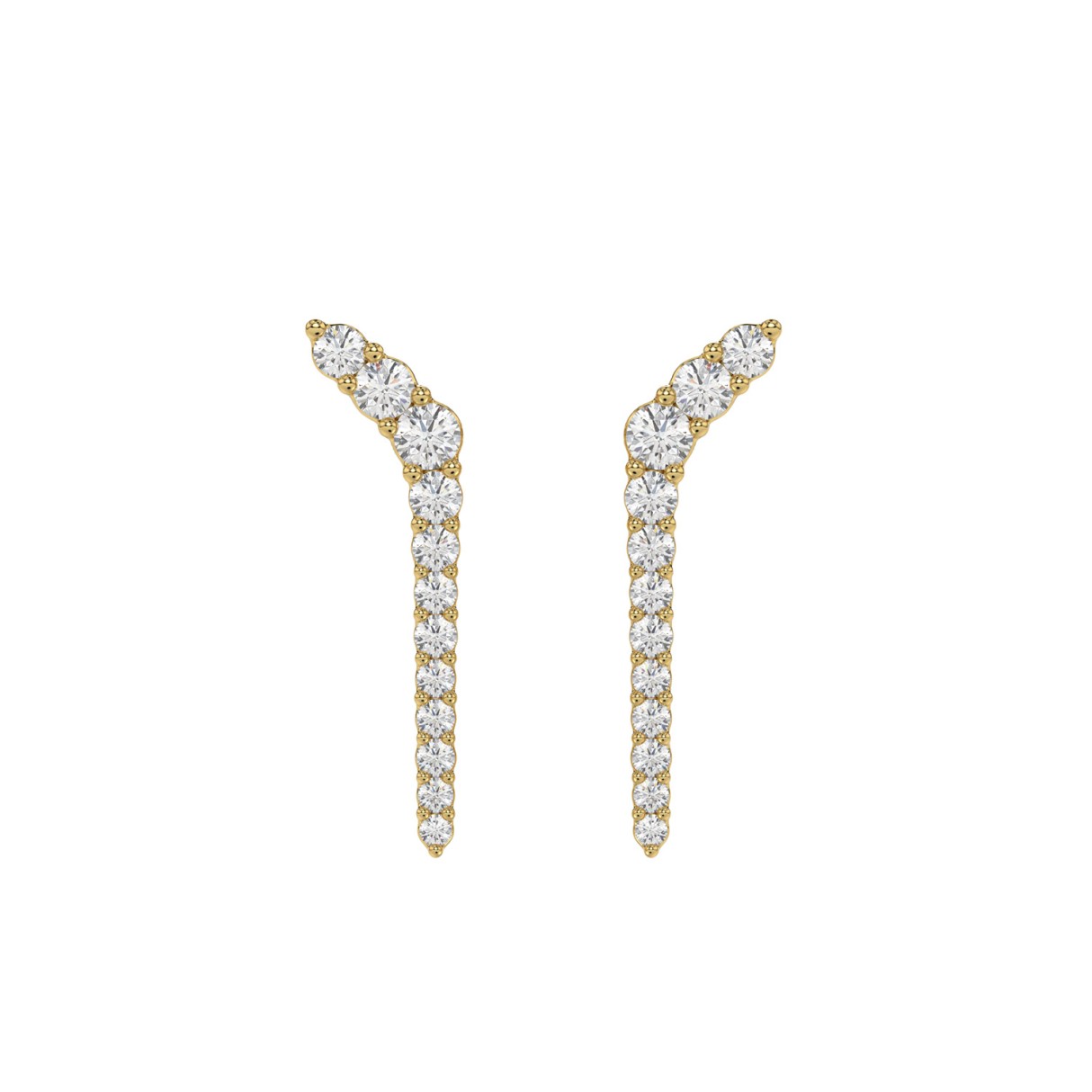 10K Yellow Gold 1/2 Ct Round Lab Grown Diamond Elegant Ladies Fine Jewelry Fashion Earrings (Color F-G -Clarity Vs1/Vs2)