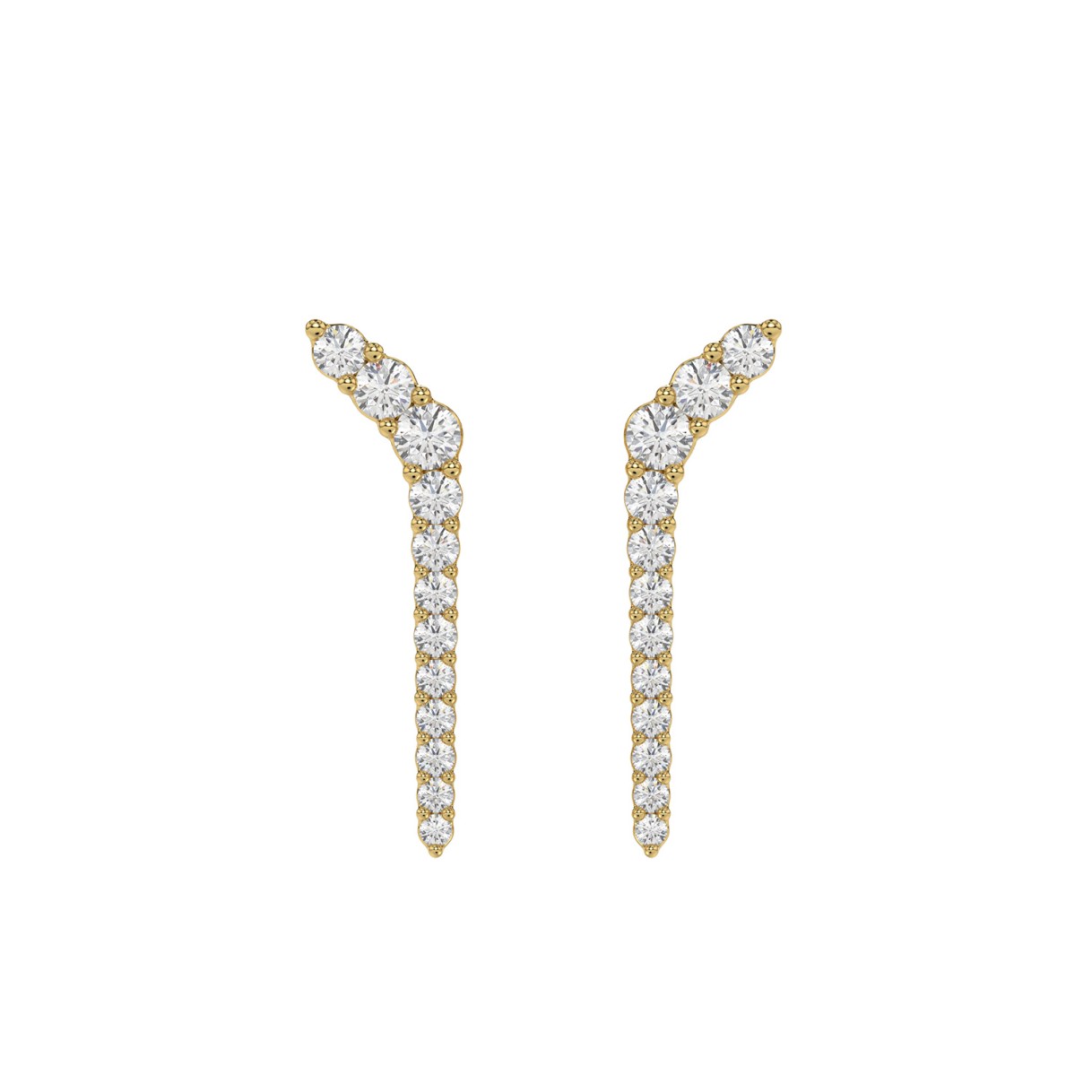 10K Yellow Gold 1/2 Ct Round Lab Brown Diamond Elegant Ladies Fine Jewelry Fashion Earrings (Color F-G -Clarity Vs1/Vs2)