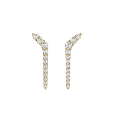 10K Yellow Gold 1/2 Ct Round Lab Brown Diamond Elegant Ladies Fine Jewelry Fashion Earrings (Color F-G -Clarity Vs1/Vs2)