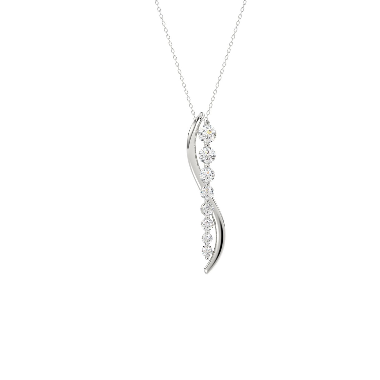14K WHITE GOLD 3/8CT ROUND DIAMOND LADIES PENDANT ...