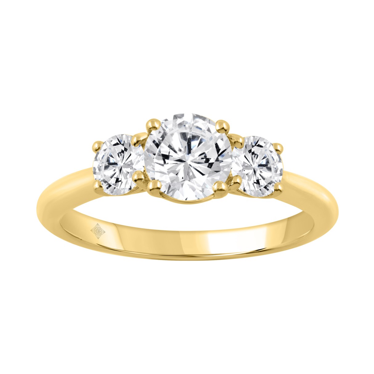 18K YELLOW GOLD 1 1/4CT ROUND DIAMOND LADIES RING...