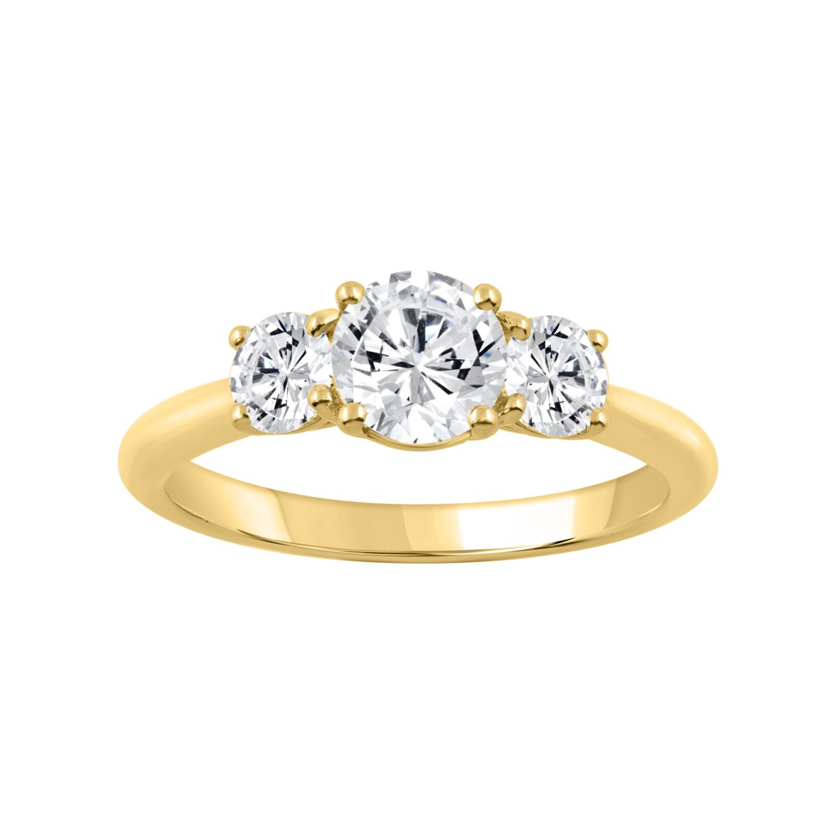 18K YELLOW GOLD 1 1/4CT ROUND DIAMOND LADIES RING