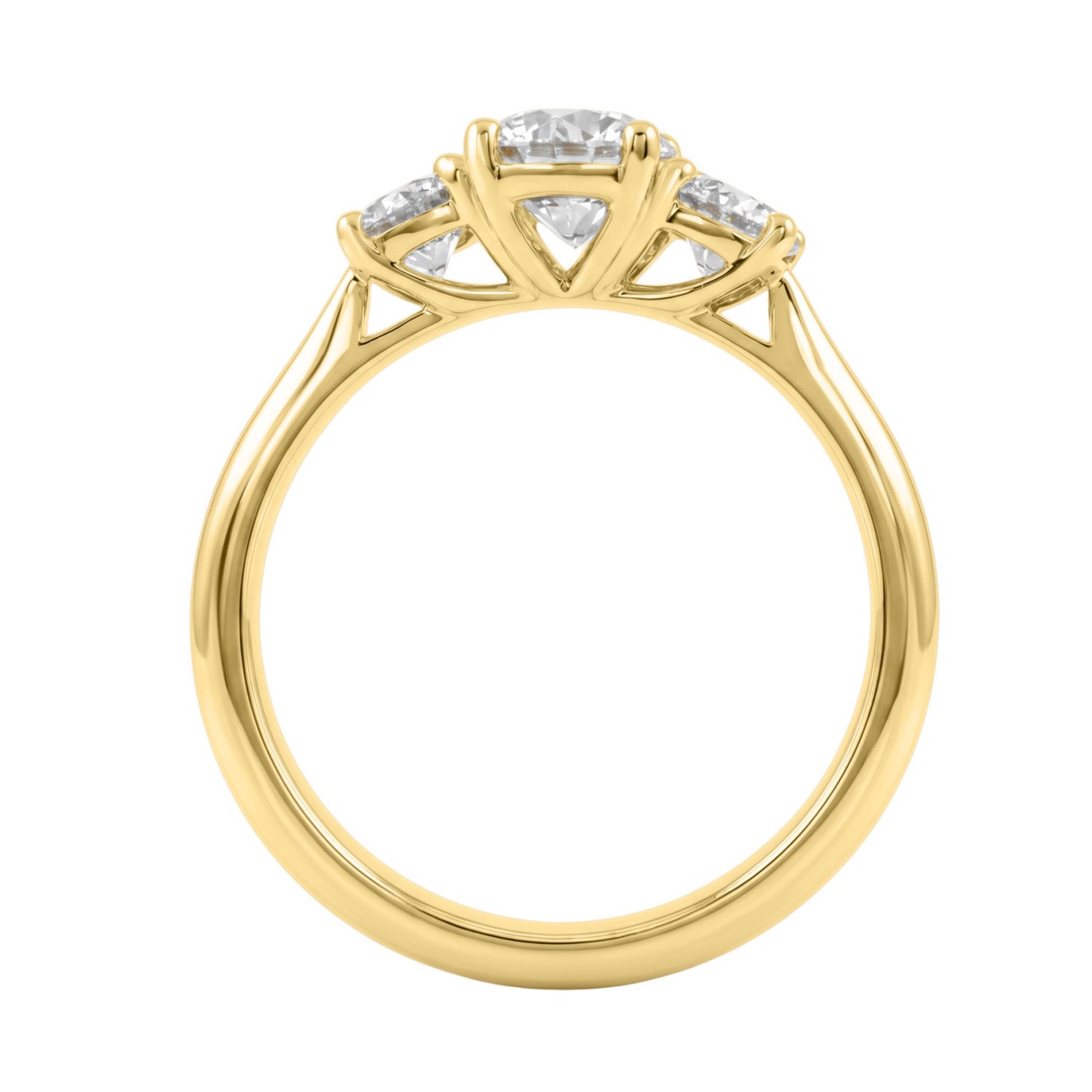 18K YELLOW GOLD 1 1/4CT ROUND DIAMOND LADIES RING