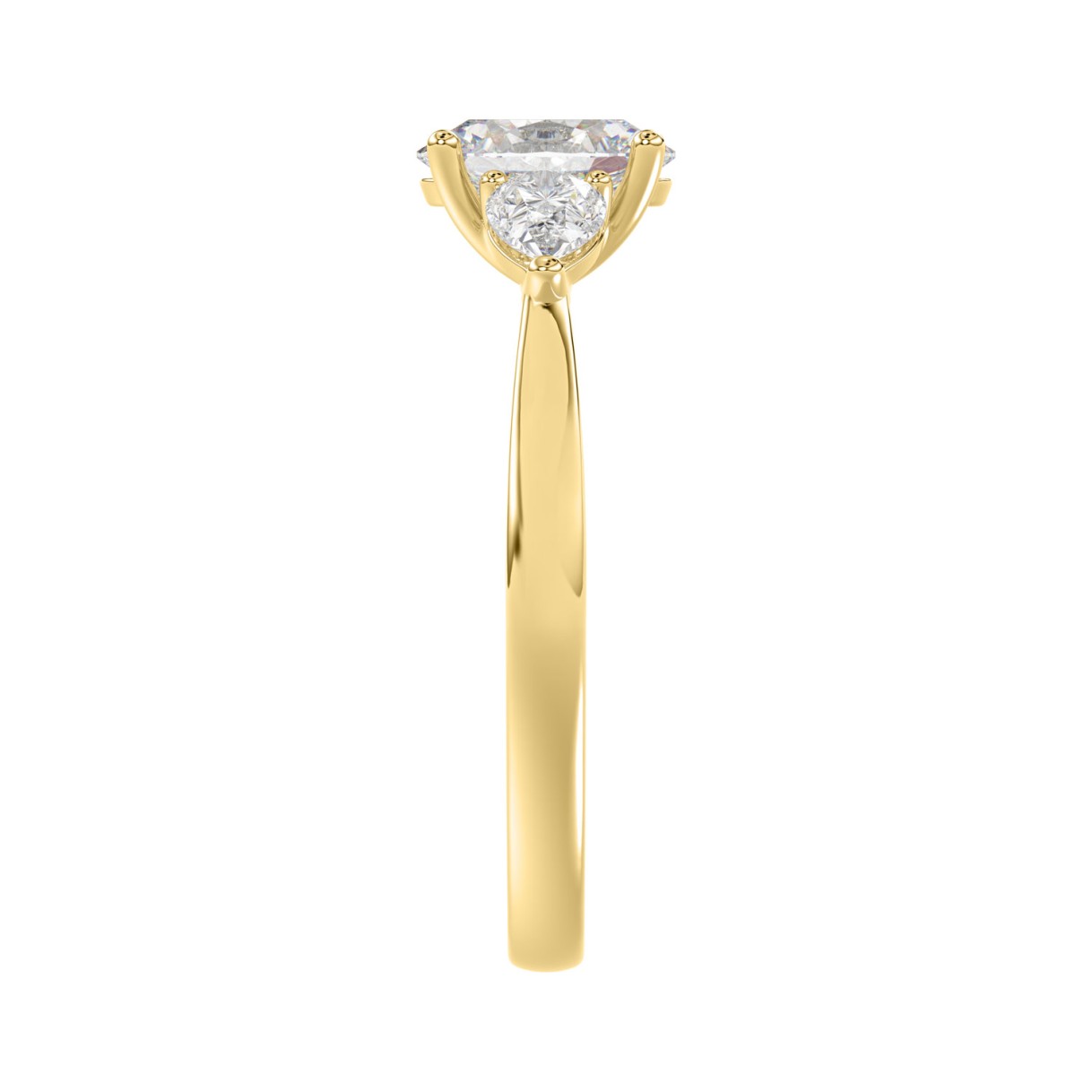 18K YELLOW GOLD 1 1/6CT OVAL/PEAR DIAMOND LADIES RING