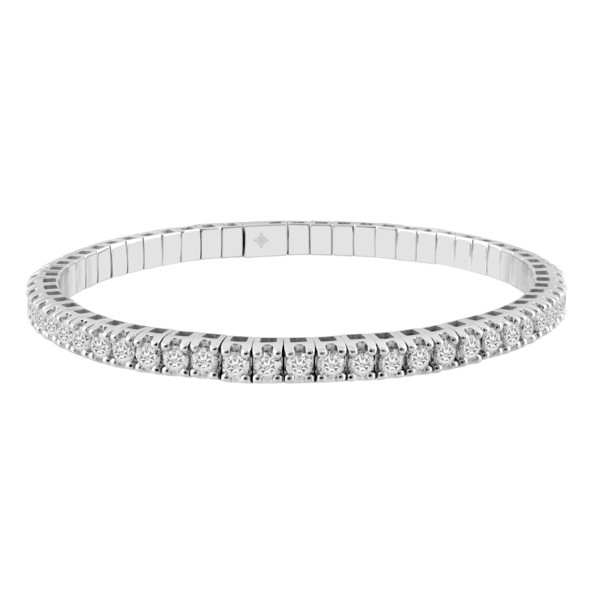 14K WHITE GOLD 4.00CT ROUND DIAMOND LADIES FLEXIBL...