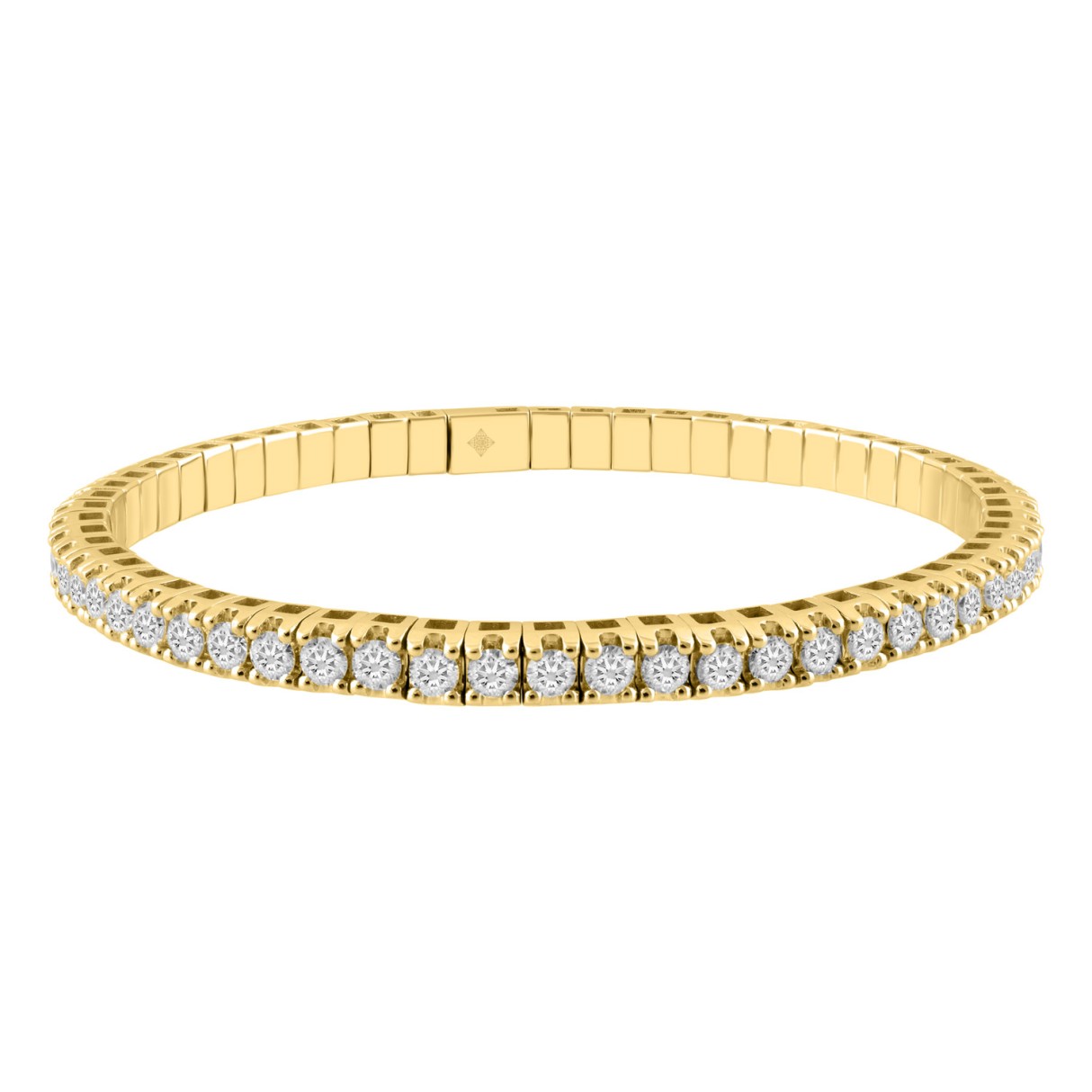 14K YELLOW GOLD 4.00CT ROUND DIAMOND LADIES FLEXIB...