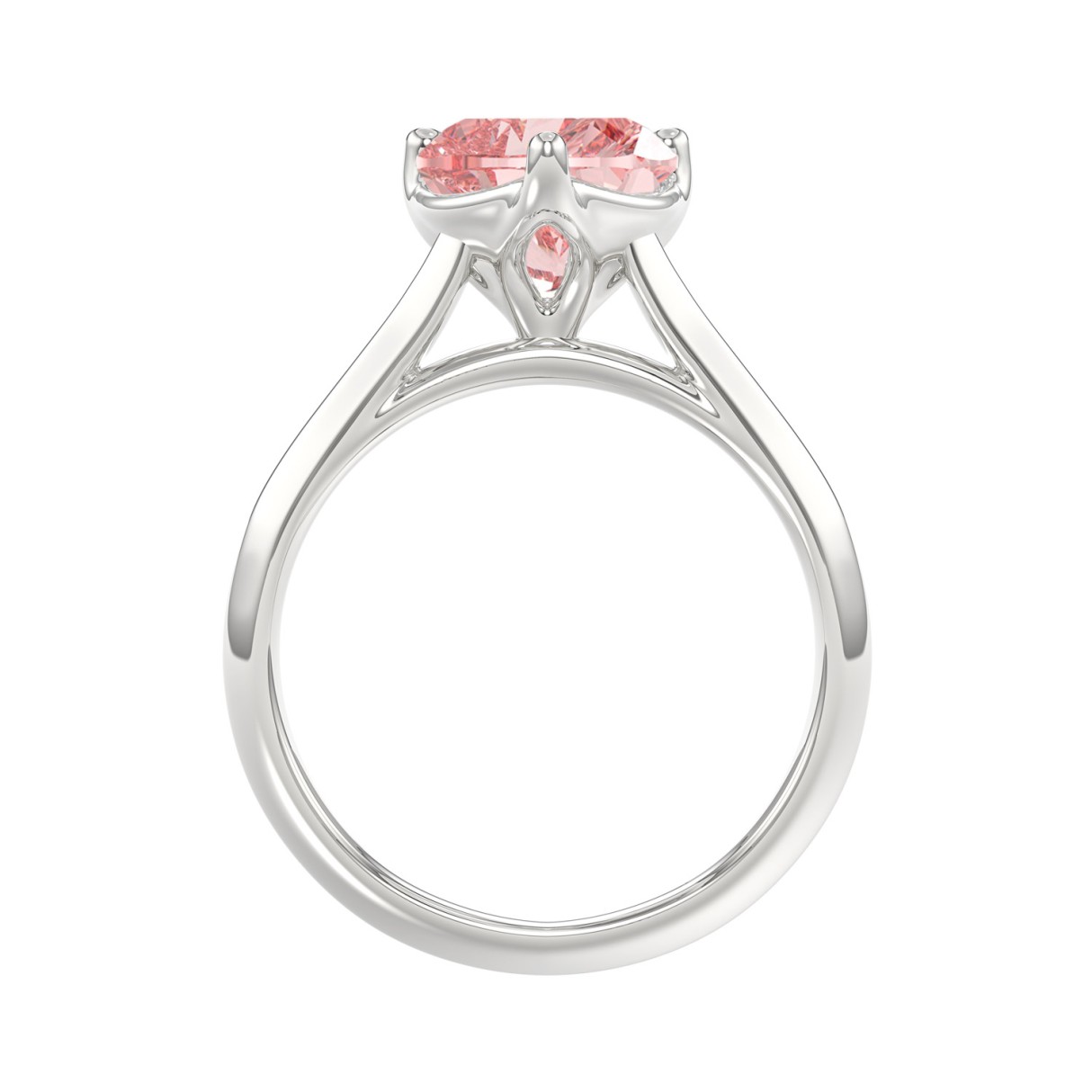 ETERNAL BLUSH COLLECTION 14K WHITE GOLD 2.00CT PINK HEART DIAMOND SOLITAIRE LADIES RING(CENTER STONE PINK HEART DIAMOND 2CT)