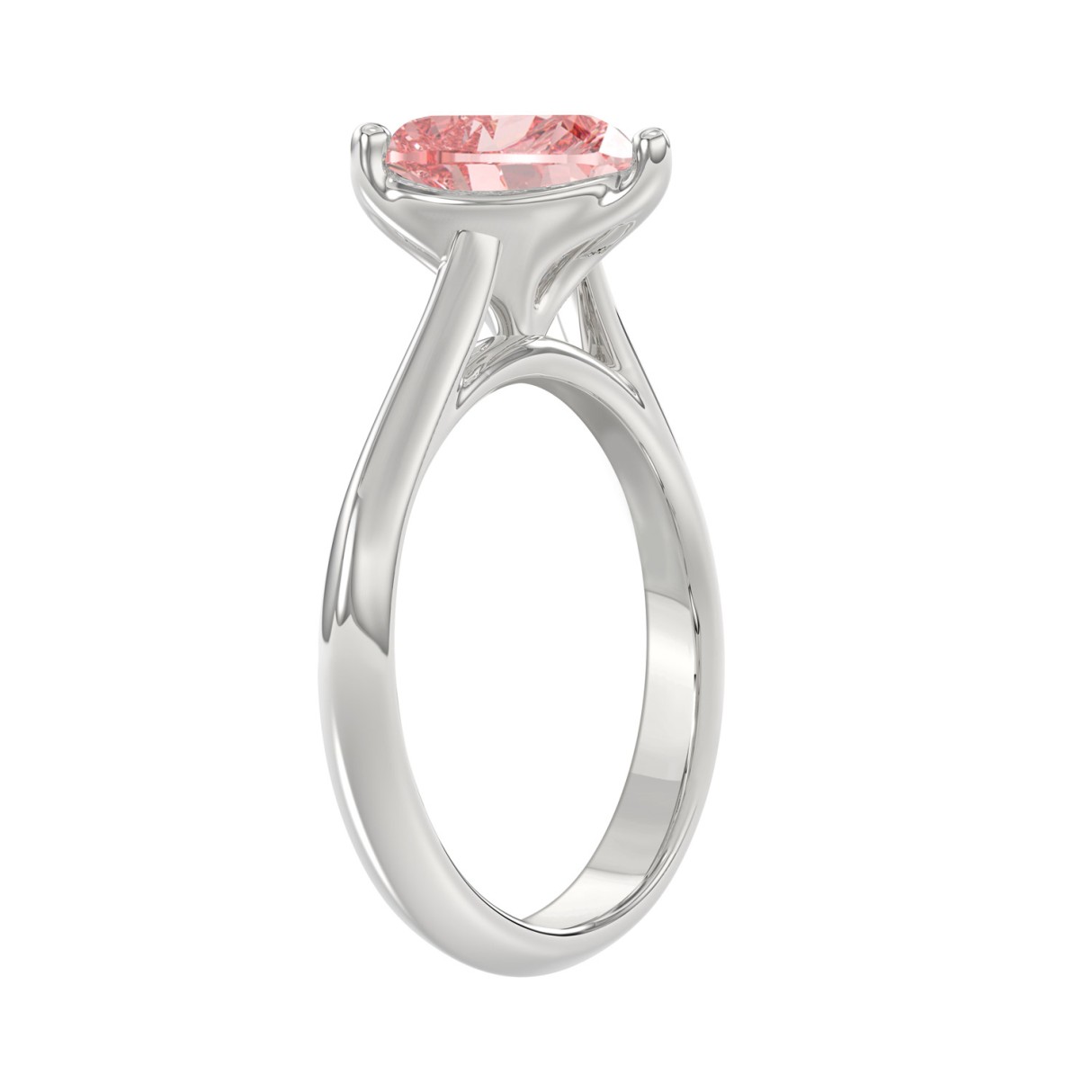 ETERNAL BLUSH COLLECTION 14K WHITE GOLD 2.00CT PINK HEART DIAMOND SOLITAIRE LADIES RING(CENTER STONE PINK HEART DIAMOND 2CT)