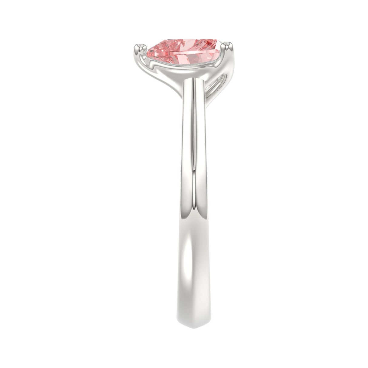 ETERNAL BLUSH COLLECTION 14K WHITE GOLD 2.00CT PINK HEART DIAMOND SOLITAIRE LADIES RING(CENTER STONE PINK HEART DIAMOND 2CT)