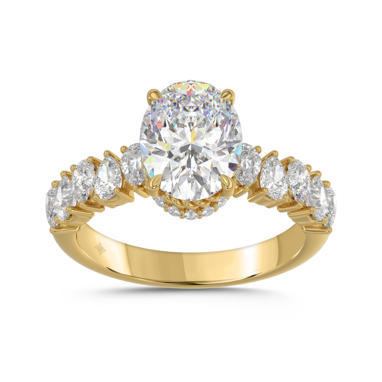 14K YELLOW GOLD 2 3/4CT ROUND/OVAL/PEAR DIAMOND LA...